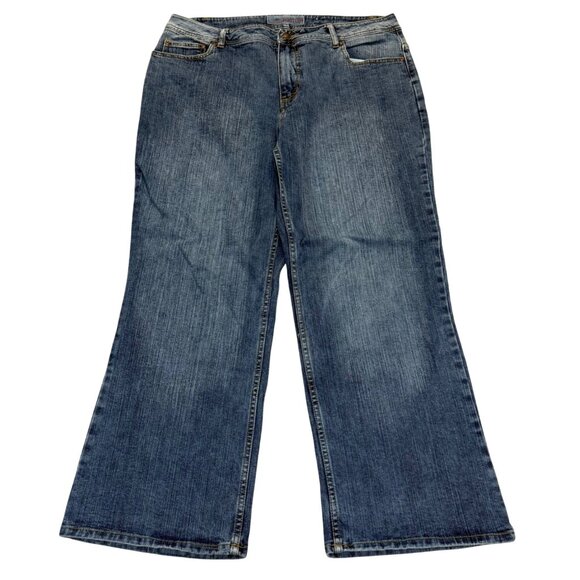 Faded Glory Bootcut Stretch Womens Jeans Plus Size 18 Petite Blue Denim Everyday - Picture 2 of 13